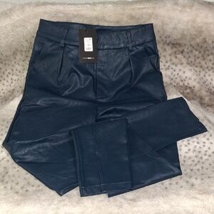 Fashion Nova Blue Faux Leather Pants